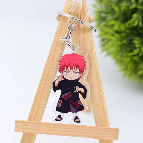 Cute Q Version Characters Keychain Itachi Cartoon Double-Side Acrylic Key Ring Holder Bag Charm Classic Anime Jewelry Teens Gift, everything animee