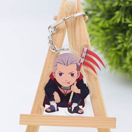 Cute Q Version Characters Keychain Itachi Cartoon Double-Side Acrylic Key Ring Holder Bag Charm Classic Anime Jewelry Teens Gift, everything animee