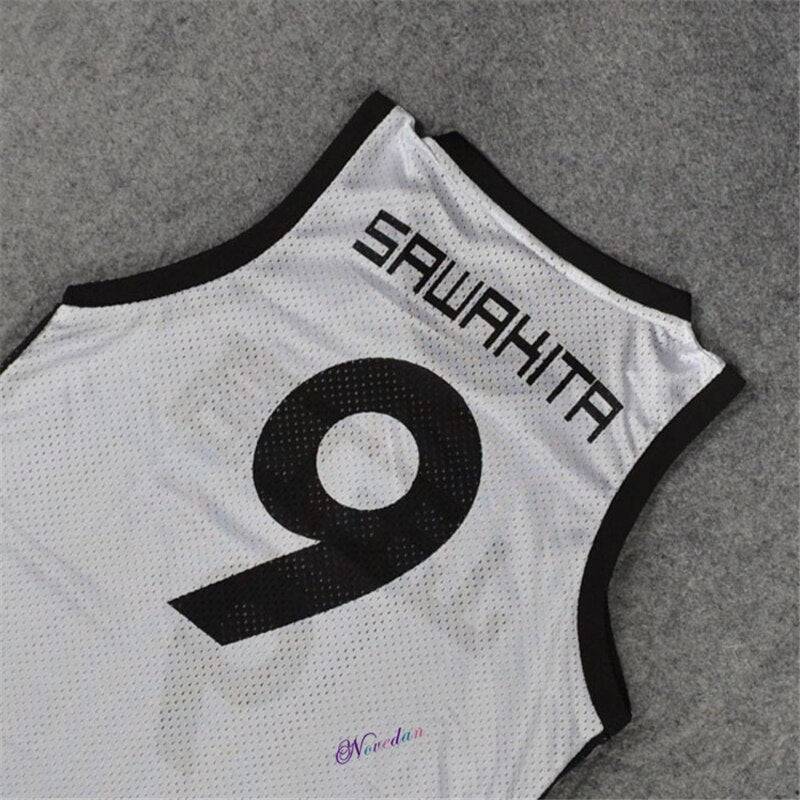 Slam Anime Cosplay Costume Akita Sannoh School No.9 Sawakita Eiji Jersey Sportswear Slamdunk Basketball Vest Tops, everythinganimee