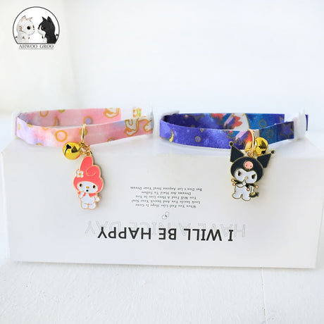 New cartoon pattern cat dog collar pendant bell safety buckle collar girl heart cute accessories cat accessories pet supplies, everythinganimee