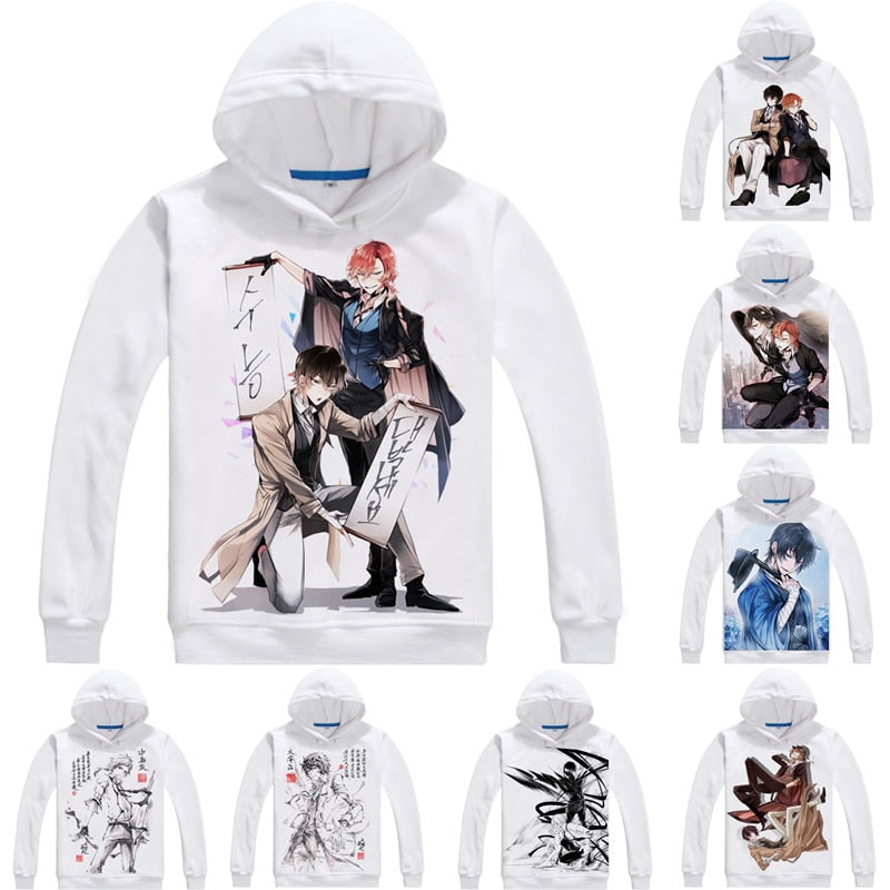 Atsushi Nakajima Osamu Dazai Mens Hoodies Bungo Stray Dogs Bungo Sutorei Doggusu Sweatshirt Streetwear Anime Hoodie Long Hooded, everythinganimee