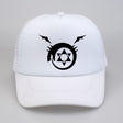 Full metal Fullmetal Alchemist Homunculus Steel Edward Alphonse Baseball caps Cosplay Costumest Anime Man Women mesh Trucker Cap Hat, everythinganimee