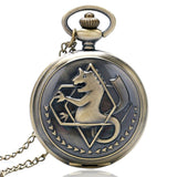 High Quality Full Metal Alchemist Silver Watch Pendant Men's Quartz Pocket Watches Japan Anime Necklace Gift edward elric state alchemist, everythinganimee