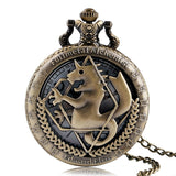 High Quality Full Metal Alchemist Silver Watch Pendant Men's Quartz Pocket Watches Japan Anime Necklace Gift edward elric state alchemist, everythinganimee