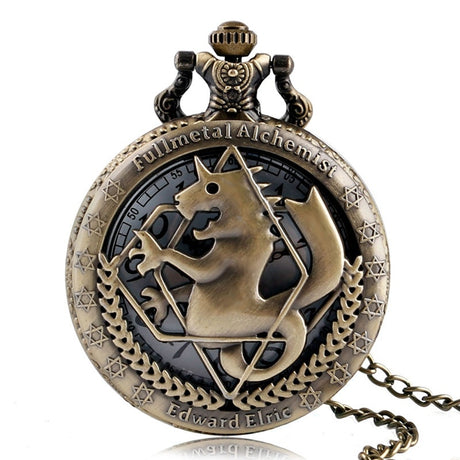 High Quality Full Metal Alchemist Silver Watch Pendant Men's Quartz Pocket Watches Japan Anime Necklace Gift edward elric state alchemist, everythinganimee