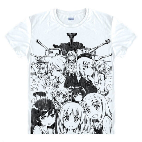 Anime Girls und Panzer T-Shirts Short Sleeve Shirts Manga Garuzu ando Pantsa Katyusha Alice Shimada sensha-do Cosplay Shirt, everythinganimee