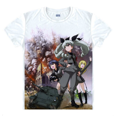 Anime Girls und Panzer T-Shirts Short Sleeve Shirts Manga Garuzu ando Pantsa Katyusha Alice Shimada sensha-do Cosplay Shirt, everythinganimee