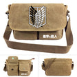 Anime Attack on Titan Canvas Shoulder Bag Casual Cartoon Print Large Capacity Shoulder Bags Punk Vintage Cosplay Backpack