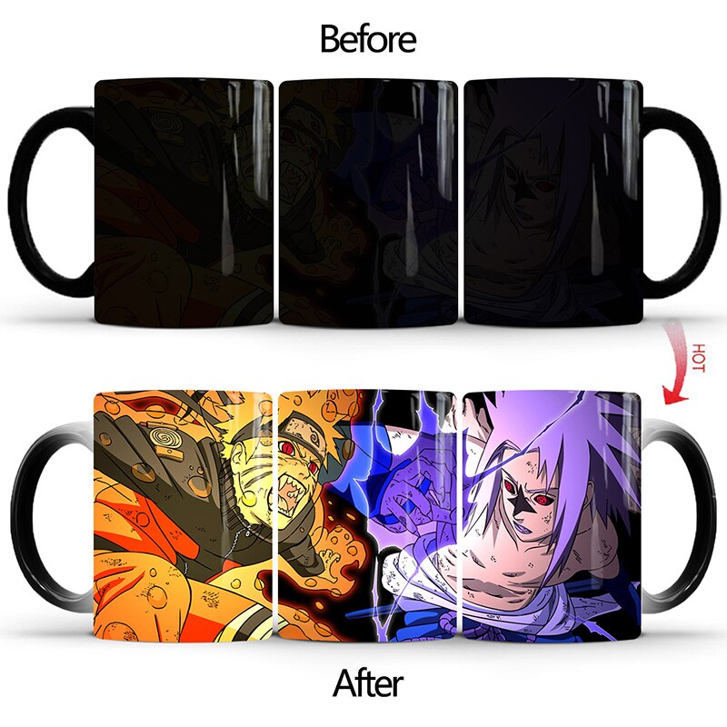 1Pcs New 350ml Anime Naruto Magic Color Changing Mugs Ceramic Coffee Milk Tea Cups Best Gift for Children Friends, everythinganimee