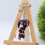 Cute Q Version Characters Keychain Itachi Cartoon Double-Side Acrylic Key Ring Holder Bag Charm Classic Anime Jewelry Teens Gift, everything animee