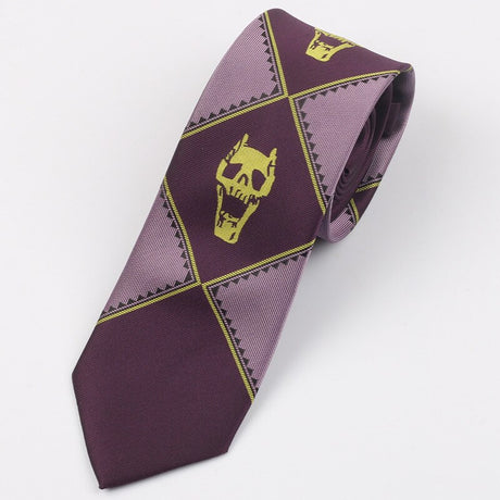 Japan Anime JoJo's Bizarre Adventure Tie Cosplay Kira Yoshikage KILLER QUEEN Skull Unisex Neck Accessoies Costume Prop Gift, everythinganimee