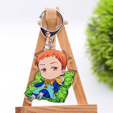 The Seven Deadly Sins Keychain Double Sided Acrylic Cartoon Key Chain Pendant Anime Accessories Keyring Hot Sale, everything animee