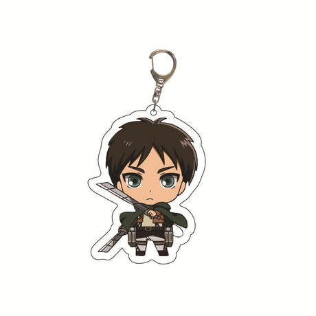 Anime Attack on Titan Q Version Acrylic Keychain Cartoon Printed Anime Figures Pendant Key Chain Cosplay Jewelry Friends Gift