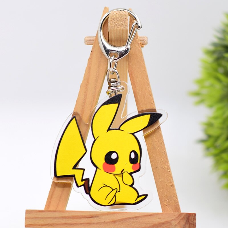 Classic Pokemon Anime Keychain Double Sided Acrylic Cute Game Key Chain Pendant Cartoon Accessories Keyring Hot Sale, everything animee