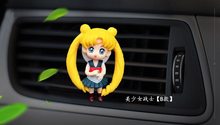 Car Accessories Anime Cartoon Sailor Moon Beautiful Girl Action Figure Ornaments Auto Interior Air Outlet Decoration Girls Gifts, everythinganimee