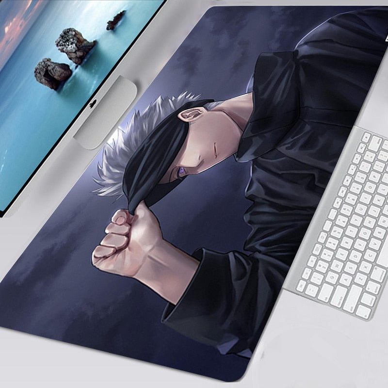 Gaming Mouse Pad Gamer Large Home Keyboard Pad Mouse Mat MousePads Anime Jujutsu Kaisen Anti-slip Gamer Natural Rubber Table Mat, everythinganimee