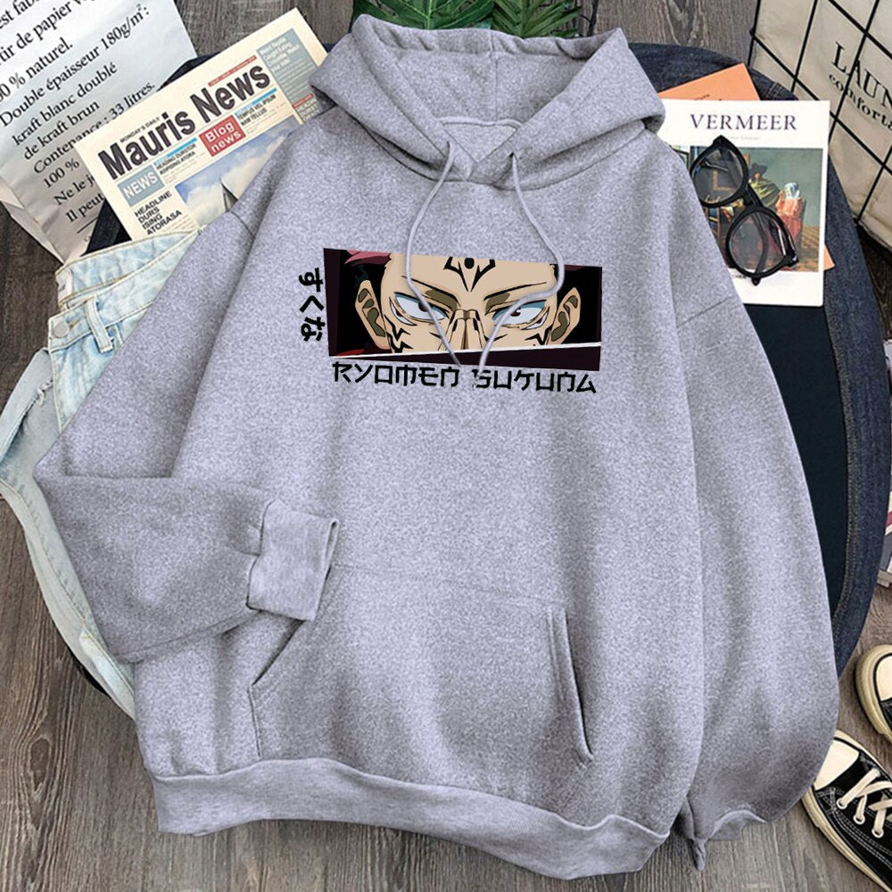 Men's Hoodies Japanese Anime Jujutsu Kaisen Hoodie Yuji Itadori Cartoon Sweatshirts Tops Kawaii Gojo Satoru Graphic Streetwea, everything animee