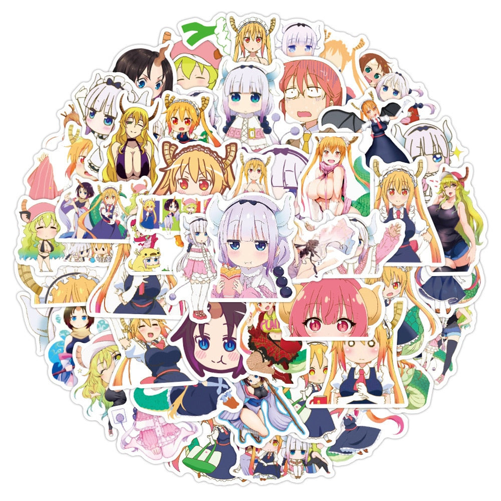 10/30/50PCS NEW Miss Kobayashi's Dragon Maid Sticker Bike Travel Luggage Laptop Classic Cartoon Sticker Decals for Kid Gift, everything animee