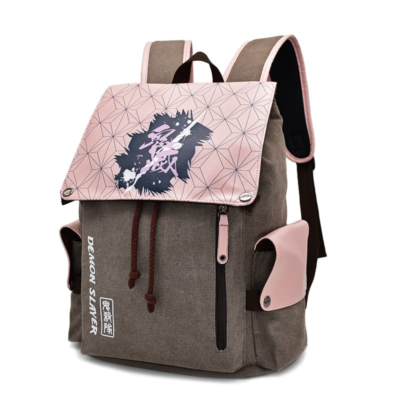 Demon Slayer Kimetsu No Yaiba Anime Backpack Canvas Bag Tomioka Giyuu High Capacity School Bags Mochila Feminina Notebook Bags