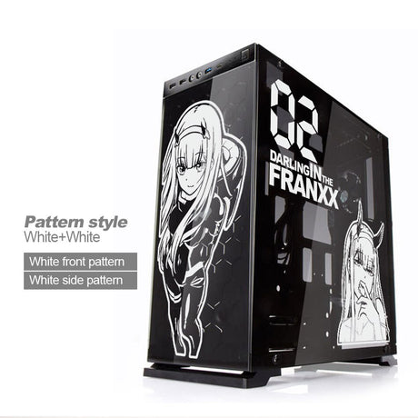 Darling in the Franxx 02 Anime Stickers for ATX Mid PC Case Cartoon Computer Decorative Decal Waterproof Removable Hollow Out, everythinganimee