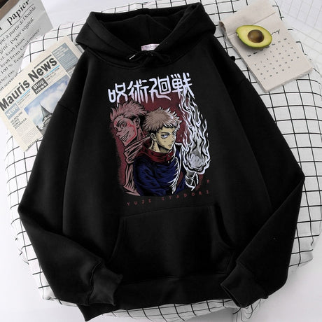 Men's Hoodies Japanese Anime Jujutsu Kaisen Hoodie Yuji Itadori Cartoon Sweatshirts Tops Kawaii Gojo Satoru Graphic Streetwea, everything animee