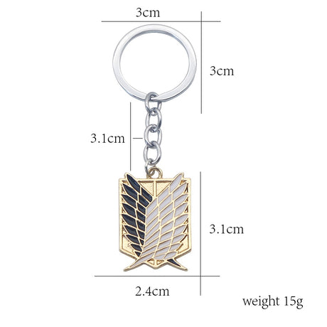 Shingeki No Kyojin Attack On Titan Keychain Wings of Liberty Freedom Scouting Legion Eren Keyring Key Holder