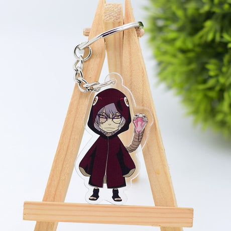 Cute Q Version Characters Keychain Itachi Cartoon Double-Side Acrylic Key Ring Holder Bag Charm Classic Anime Jewelry Teens Gift, everything animee