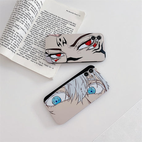 phone case featuring your favorite Jujutsu Kaisen characters, such as Yuji Itadori, Fushiguro Megumi on it. The case is compatible with iPhone 14, 13, 12, 11 Pro, X, Xs Max and XR.