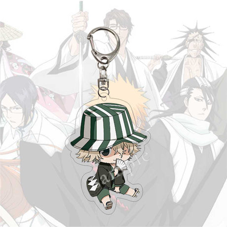 Anime Bleach Acrylic Keychain Fashion Kurosaki Ichigo Ishida Uryuu Kuchiki Rukia Cartoon Figures Key Chain Bag Charm Accessories