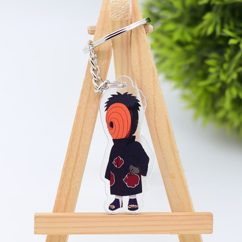 Cute Q Version Characters Keychain Itachi Cartoon Double-Side Acrylic Key Ring Holder Bag Charm Classic Anime Jewelry Teens Gift, everything animee