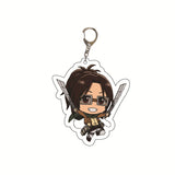 Anime Attack on Titan Q Version Acrylic Keychain Cartoon Printed Anime Figures Pendant Key Chain Cosplay Jewelry Friends Gift