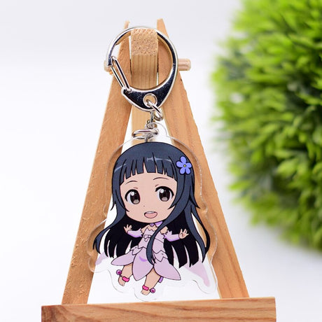 Sword Art Online Keychain Double Sided Acrylic Cartoon Key Chain Pendant Anime Accessories Keyring Hot Sale, everything animee