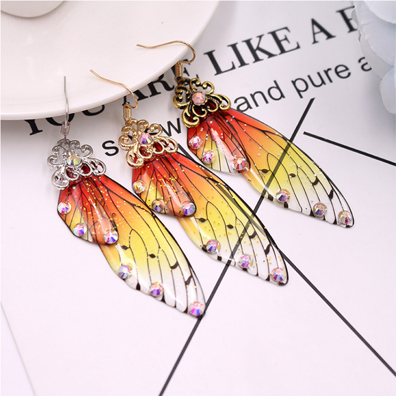 New Demon Slayer Butterfly Wing Earrings Kimetsu no Yaiba Kochou Shinobu Earring Ear Clip Anime Cosplay Props Women Girl Jewelry, everythinganimee