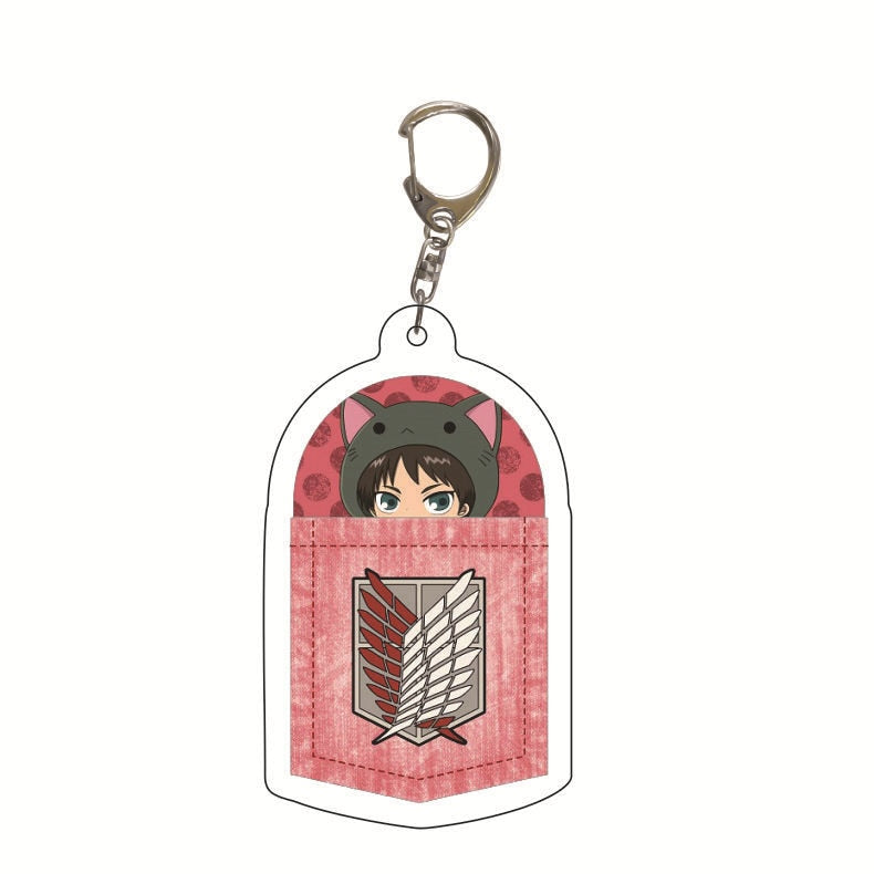 Anime Attack on Titan Q Version Acrylic Keychain Cartoon Printed Anime Figures Pendant Key Chain Cosplay Jewelry Friends Gift