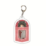 Anime Attack on Titan Q Version Acrylic Keychain Cartoon Printed Anime Figures Pendant Key Chain Cosplay Jewelry Friends Gift