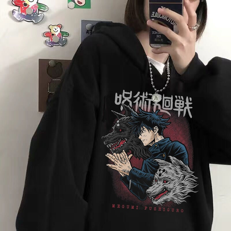 Men's Hoodies Japanese Anime Jujutsu Kaisen Hoodie Yuji Itadori Cartoon Sweatshirts Tops Kawaii Gojo Satoru Graphic Streetwea, everything animee