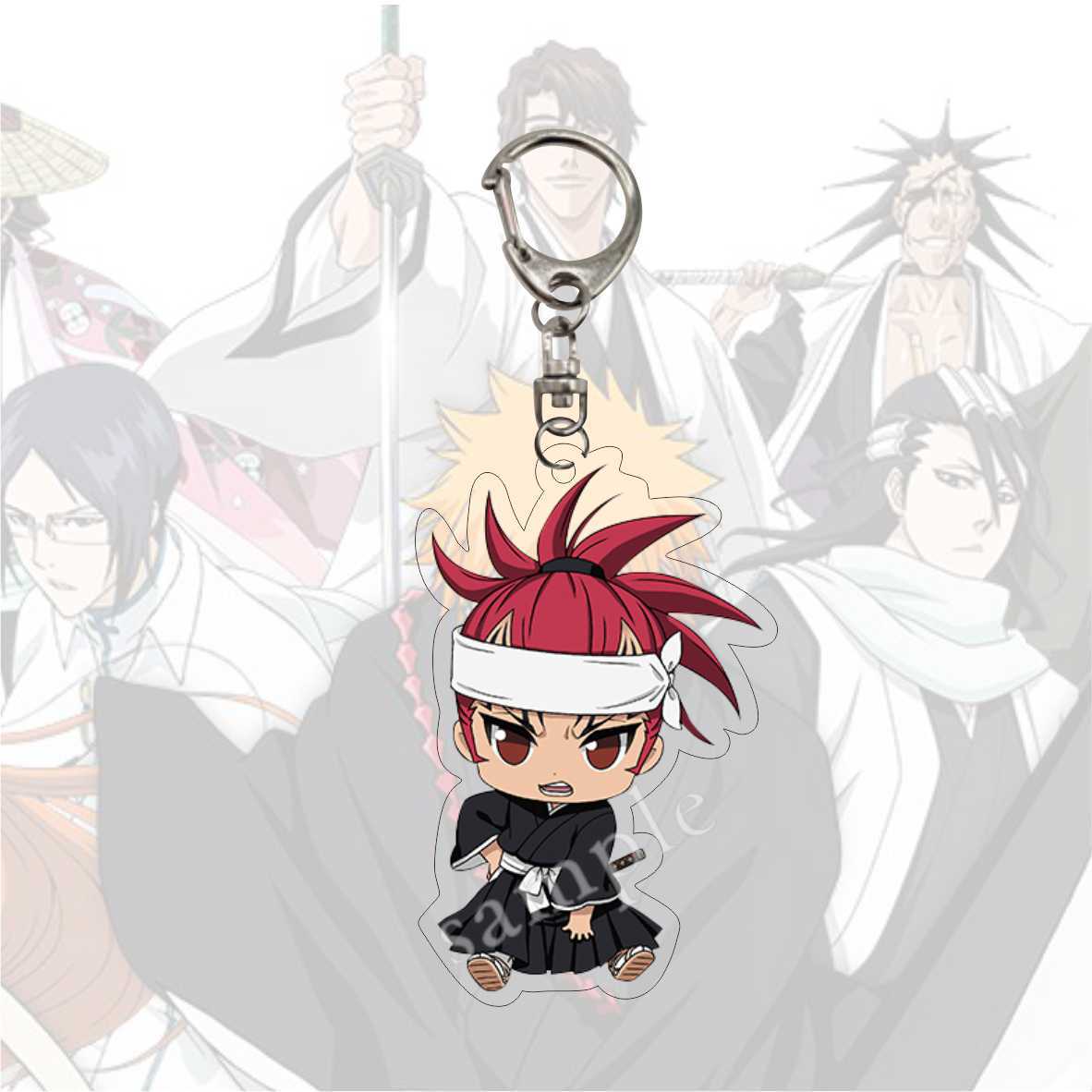 Anime Bleach Acrylic Keychain Fashion Kurosaki Ichigo Ishida Uryuu Kuchiki Rukia Cartoon Figures Key Chain Bag Charm Accessories