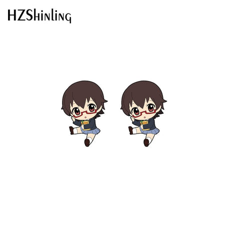 2023 New K-on! Stud Earring Azusa Mugi Acrylic Resin Earrings Epoxy Handmade Jewelry Gifts Girl, everything animee