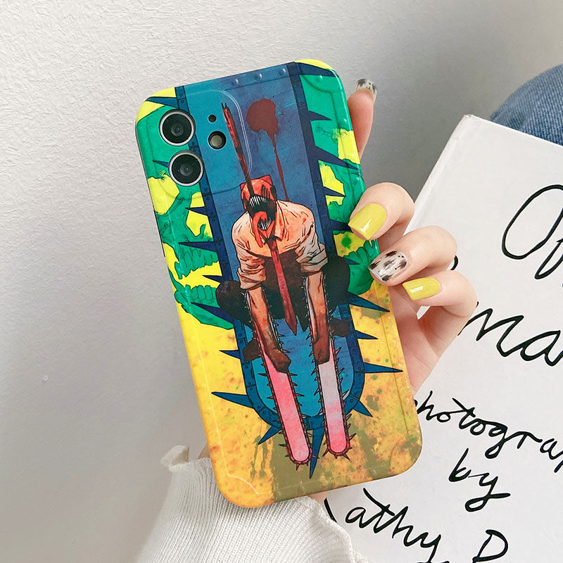 Cute Cartoon Chainsaw Man Pattern Phone Case For IPhone 14 13 12 Pro Max 11 X XS XR XSMAX SE2 7 8 Plus Shockproof Silicone Cover