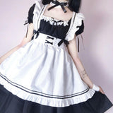 Women Maid Outfit Anime Long Dress Black And White Dresses Japanese Cute Lolita Dress Costume Cosplay Cafe Apron Party Costume