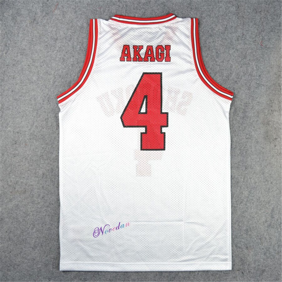 SLAM Cosplay Costume Shohoku Sakuragi Hanamichi School Basketball Jersey Tops T-Shirt Sportswear Uniform Slamdunk White, everythinganimee