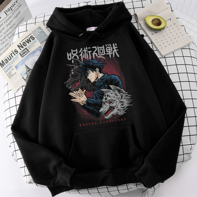 Men's Hoodies Japanese Anime Jujutsu Kaisen Hoodie Yuji Itadori Cartoon Sweatshirts Tops Kawaii Gojo Satoru Graphic Streetwea, everything animee