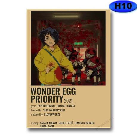 Hot Anime Wonder Egg Priority Posters Home Decor Retro Kraft Paper Poster Wall Sticker Living Room Bar Cafe Decoration Pictures, everythinganimee