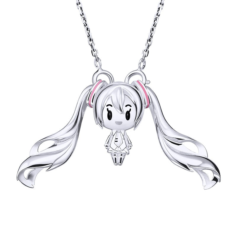 Vocaloid Miku Anime Hatsune Pendant Sterling Silver 925 Manga Role Action Figure Cosplay New Arrival Gift, everythinganimee