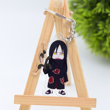 Cute Q Version Characters Keychain Itachi Cartoon Double-Side Acrylic Key Ring Holder Bag Charm Classic Anime Jewelry Teens Gift, everything animee