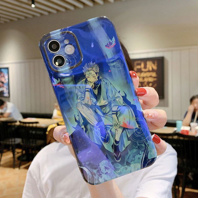 phone case featuring your favorite Jujutsu Kaisen characters, such as Yuji Itadori, Fushiguro Megumi on it. The case is compatible with iPhone 14, 13, 12, 11 Pro, X, Xs Max and XR.