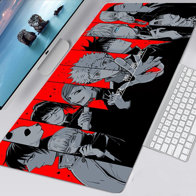 Gaming Mouse Pad Gamer Large Home Keyboard Pad Mouse Mat MousePads Anime Jujutsu Kaisen Anti-slip Gamer Natural Rubber Table Mat, everythinganimee