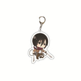Anime Attack on Titan Q Version Acrylic Keychain Cartoon Printed Anime Figures Pendant Key Chain Cosplay Jewelry Friends Gift