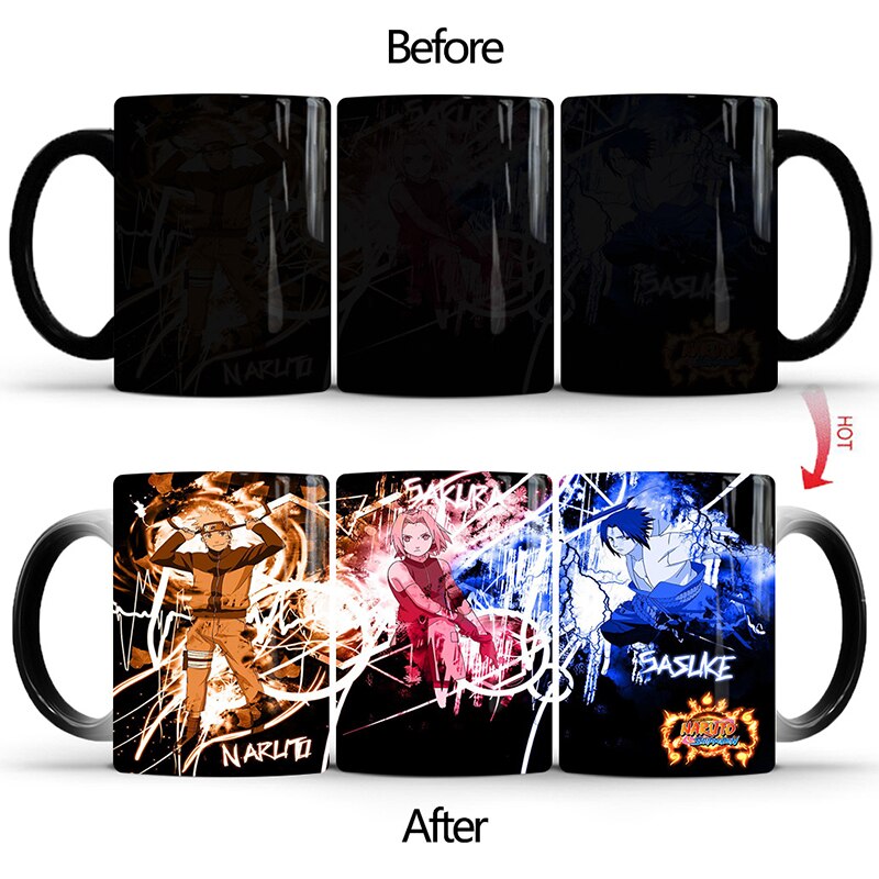 1Pcs New 350ml Anime Naruto Magic Color Changing Mugs Ceramic Coffee Milk Tea Cups Best Gift for Children Friends, everythinganimee