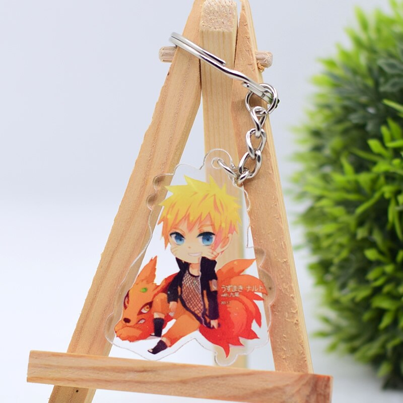 Cute Q Version Characters Keychain Itachi Cartoon Double-Side Acrylic Key Ring Holder Bag Charm Classic Anime Jewelry Teens Gift, everything animee